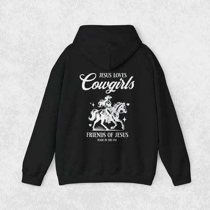 Jesus Loves Cowgirls - Black Hoodie